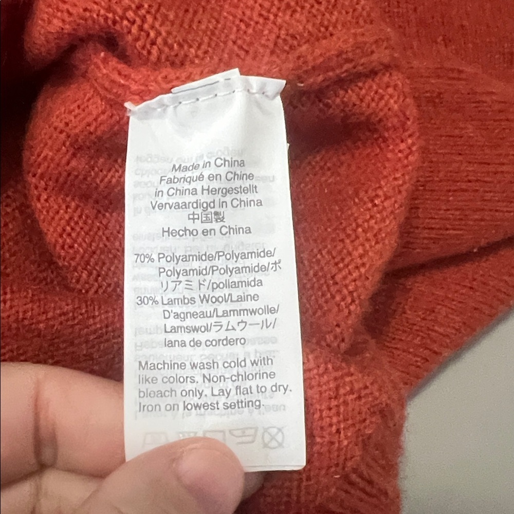JCrew Factory Wool Blend Crewneck Sweater Orange Size Large - Picture 5 of 7